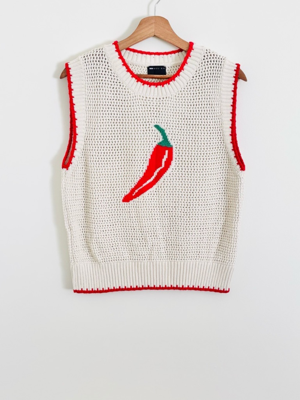 NWOT ASOS Sweater Knit Top in Chili Print - Picture 2 of 7